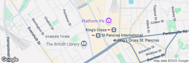 Google Maps London St. Pancras/Kings Cross, Pancras Rd/Eurostar, London, N1C 4QP, United Kingdom